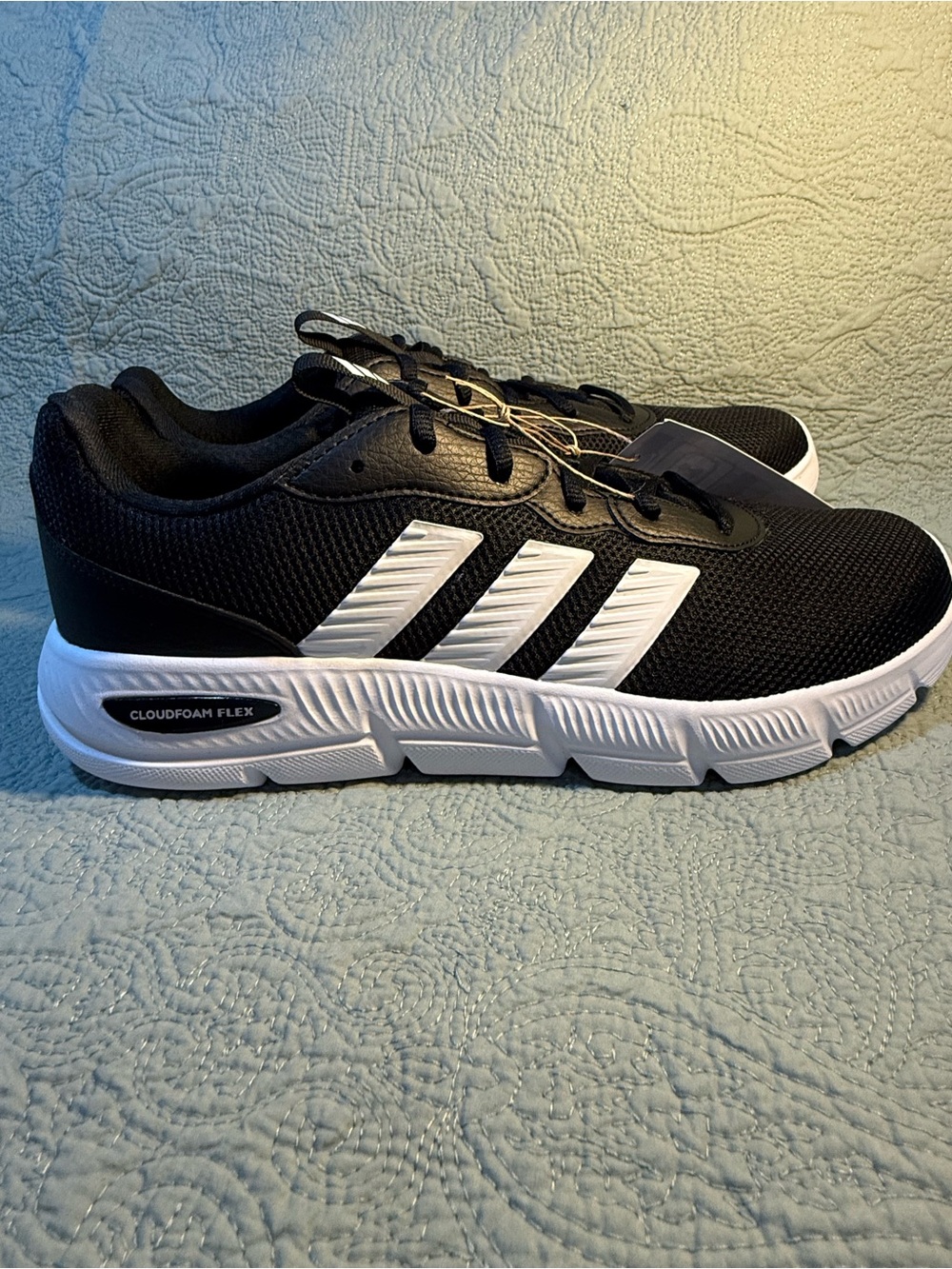 adidas Black and White Men's Cloudfoam Flex Athletic Shoes